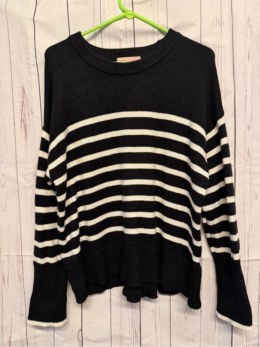 Philosophy Black Ribbed Knit Top